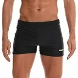 Arcweg Badehose Herren Eng Kurz Badeshorts mit Tunnelzug Elastische Schwimmhose mit herausnehmbarem Pad Wassersport Kurze Hose UV Schutz Schwimmwear Schwarz XL（EU