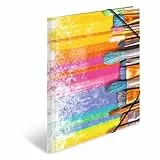 HERMA Sammelmappen A3 Pinsel Set, 3 Stück, Kinder Eckspanner-Mappen aus Pappe mit Kunst Motiv, Gummizug, Innenklappen und Innendruck für Jungen und Mädchen