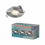 Osram Spot Set LED Einbaustrahler DIM IP65 4,9W Satin-Nickel, 3er Set Außenbereich dimmbar, warmweiß 2700K, Outdoor