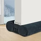 fowong Upgrade Zugluftstopper für Türen 90-110cm,Verstellbare Doppelseitiger Türdichtung Windstopper, Einfache Installation zum Blockieren von Lärm, Zugluft, Licht, Staub,Unterspalte 1.8-5cm,Grau