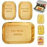 160pcs Airfryer Backpapier für Ninja Flex Drawer Dual Zone AF500EU 10,4L Heißluftfritteuse,Zubehör für Ninja Foodi AF500EU AF500EUCP Airfryer,Auch kompatibel mit Cecotec Dual 9000 9L