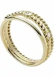 FOSSIL Ring Für Frauen Vintage Iconic, Höhe: 7,4mm Gold-Edelstahl-Ring, JF03801710