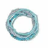 ikasus Böhmische Stretch Perlen Armbänder für Damen Mädchen,Reisperlen Kristallarmband,personifizieren Boho Mehrschichtige Stapelbare Perlen Armbänder Schmuck, Geburtstag Geschenke