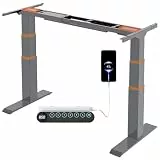 FitStand Höhenverstellbarer Schreibtisch, Elektrischer Tischgestell mit 3-Fach-Tischbeinen, Verstellbarer Tisch mit Memory-Steuerung und integriertes Anti-Kollisionssystem, 160kg Belastbarkeit (Grau)