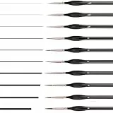 Feine Detail Pinselset Malen, 10 Premium Pinsel Malen Nach Zahlen Paint by Numbers Malpinsel for Acryl, Aquarell, Öl, Miniaturen, Modell