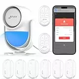 CPVAN WiFi Alarmanlage Haus mit PIR-Bewegungsmelder,Drahtloses DIY-Smart-Alarmsystem mit 6 Tür-/Fenstersensoren für Sicherheit – Lokalaler Alarm & App-Benachrichtigung, Weiß