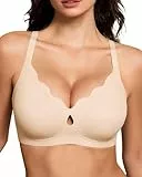 Gailife BHs für Damen, ohne Bügel, Jelly-BHs, gewellt, drahtlos, nahtlos, volle Abdeckung, Bralettes für jeden Tag, hautfarben, Medium