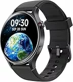 Smartwatch Herren Rund mit Telefonfunktion- 1.32' AMOLED Display, Fitnessuhr mit 110+ Sportmodi &3ATM, Uhren Damen Herren für iOS/Android Schrittzähler mit Pulsmesser/ SpO2/ Schlafmonitor- Schawrz