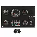 Aramox Instrumententafel für Bootsmotoren, Präzise Messwerte mit Alarmfunktion, 300 X 190 Mm Großes Boots-Armaturenbrett, Ideal für Yacht, Wohnmobil oder LKW, DC 12 V