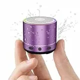buwy Mini Bluetooth Lautsprecher (83g), Musikbox Bluetooth 5.4 mit RGB Lichter, HD-Sound & Starke Bass, Tragbarer kabelloser Outdoor Mini Lautsprecher, kompaktes Design für Reise/Outdoor/Garten, Lila