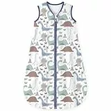 Yoofoss Schlafsack Baby Sommer 0.5 Tog - 78cm/6-12 Monate 100% Baumwolle Sommerschlafsack Babyschlafsack für Jungen Mädchen Neugeborene Dinosaurier