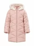 SOLOCOTE Mädchen Wintermäntel mit Kapuze Sherpa gefüttert Leichte Jacke Dick Warm Puffy Wasserdicht Winddicht Baumwolle Glänzende Jacken Rosa 9-10 Jahre