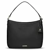Lazarotti Bologna Damen Schultertasche aus Echt-Leder | Henkeltasche mit abnehm- & längenverstellbaren Trageriemen | Handtasche 27 cm