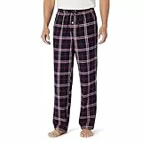 Amazon Essentials Herren Atmungsaktive Flanell-Pyjamahose (Erhältlich In Groß Und Schwer), Marineblau Rot Karomuster, L