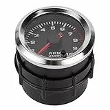 Akozon Auto Drehzahlmesser, 52mm/2in 0-10000RPM Zeigerdrehzahlmesser Universeller 7-Farben-LCD-Tachomesser mit Messbereich 12V