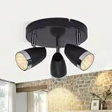 muyuua LED Deckenstrahler 3 Flammig Strahler: Deckenlampe Spot 12W Modern 350° Schwenkbar Deckenleuchte 3000K Warmweiß Deckenstrahl Metallic Grau Deckenspot für Küche Wohnzimmer Schlafzimmer