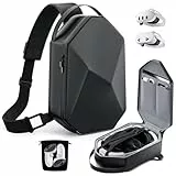 ZOZOVR Tragetasche für Meta Quest 3S/Quest 3/Quest 2/Vision Pro/Pico 4, Hartschalen-Reisetasche kompatibel mit Kiwi Design/BOBOVR Elite-Akkugurt und Controller-Zubehör, Crossbody-Schulterrucksack