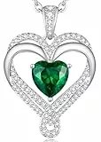 LOUISA SECRET Kette Damen Unendlichkeit Halskette Geburtsstein Infinity Halskette für Damen Valentinstag Weihnachten Muttertag Geburtstags Schmuck Geschenk für Frauen Mama Frau Freundin