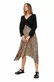 TRENDYOL Damen Asymmetrischer Gemusterter Midi-gestrickter Rock Skirt, Braun, S EU