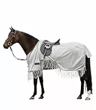 Waldhausen Protect Fliegenausreitdecke mit Fransen, Silbergrau/grau,125