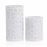 Pauleen 48009 Little Lilac Candle Wachskerze 2er Set Echtwachs LED Kerzen, Warmweiß, flackernde Flamme; Flieder Weiß