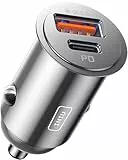 INIU Zigarettenanzünder, 12V USB C Adapter 60W Auto PD & QC 3.0 Kfz Ladegerät, Auto Ladegerät Adapter USB Zigarettenanzünder Verteiler Steckdose mit iPhone 16 15 14 13 Pro Max iPad Samsung S24, Silber