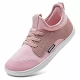 WateLves Kinder Barfußschuhe Breite Jungen Mädchen Kleinkind Barfussschuhe Minimalistische Barefoot Sneaker Hausschuhe Ohne Verschluss(Pink, 28EU)