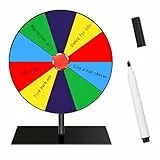 CTYUEYUN 8 Zoll Drehscheibe Glücksrad mit Stift,10 Slots Drehendes Preisrad Bunt Fortune Wheel, Einfache Glücksrad zum Drehen, Glücksrad für Festivals, Karnevalsspiele und Messen