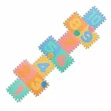Relaxdays Puzzlematte mit Zahlen, 25-TLG. Spielmatte, Himmel & Hölle, schadstofffrei, abwaschbar, Schaumstoff, bunt, Grün, Rot, Orange