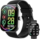 Smartwatch Damen Herren, Smartwatches 1,96'' Fitness Tracker Laufen, Telefonfunktion Smart Watch, 100+ Sportmodi Schrittzähler/Pulsuhr/Fitnessuhr/Schlaftracker, IP68 Wasserdicht Sportuhr Bluetooth