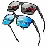 Rayruling 2 Paar Sonnenbrille Herren Polarisierte Damen, Sport Sunglasses Men Schwarz,Retro TR90 Ultraleicht Rahmen, UV400 HD Golf/Fahren/Angeln/Reisebrille/Outdoor-Sportarten Mode Sonnenbrillen