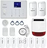 GSM/WLAN Alarmanlagen Komplettsystem mit Überwachungskameras, TECPEAK Alarmanlage Haus, Haussicherheits Set (KIT1)