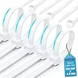 BIBTIM Kabelbinder, 200 x 3.6mm, 100er-Pack, Premium-Nylon-Reißverschlussbinder, Mehrzweck-Kunststoffbinder, sicherer Selbstverriegelungsmechanismus, für Haus, Garten, Büro und DIY