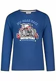 SALT AND PEPPER BY KIDS PARK Jungen Langarmshirt mit Traktor Stickerei-Applikation T-Shirt, deep Blue, 104/110 cm