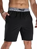 Arcweg Herren Badehose Lange Badeshorts Bedruckt Schnelltrocknend Elastischer Bund Leichte Schwimmhose Boardshorts Für Männer Strandurlaub & Freizeit Schwarz L(EU)