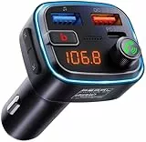 auvisio FM Transmitter Auto: Kfz-Bluetooth-FM-Transmitter, 12/24 V, Display, PD, 45W, Freisprecher (Wireless Auto, Radioadapter mit Freisprecher, Adapter)