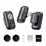 Hollyland Lark A1 Mini Duo Kabelloses Lavalier Mikrofon für iPhone 15/16/17 & Android, 48kHz/24-Bit, 3-Level-intelligentes Rauschen, Microphone für YouTube, Podcast, Vlogging (Schwarz, 2TX + USB-C RX)
