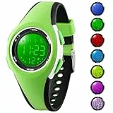 GUUMUXIN Kinderuhr, 7 Farben Kinderarmbanduhr Jungen Mädchen, Armbanduhr Kinder, 50 M Wasserdicht Sports Outdoor Digitaluhr Kinder, Armbanduhr für Junior Teenager Kids Watch(Grün)