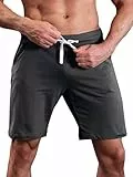 Meilicloth Kurze Hosen Herren Leicht Sommer Shorts Sporthose Kurz Jogginghose Herren Baumwolle Gym Shorts Trainingsshorts Laufshorts Sommershorts Sportshorts Laufhose Sweatshorts Dunkelgrau L