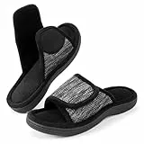 RockDove Damen Verstellbarer Wickel-Memory-Schaum Slide Hausschuh, 38/39 EU, Schwarz