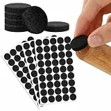 128 Anti Rutsch Pad Selbstklebend, Stück Filzgleiter - Ø 20 mm, 5mm Dick Filzgleiter Selbstklebend für Stühle, Bodengleiter Möbelgleiter für Effektiver Schutz Stuhl, Möbel, Tische (Schwarz, Rund)