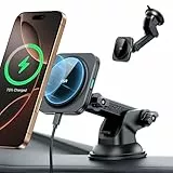 ESR für Magsafe Autohalterung mit Ladefunktion, Armaturenbrett Handyhalterung Auto Ladegerät, Magnet Kabellose Handyhalterung Auto mit Ladefunktion für iPhone 16/15/14/13/12, S25 Series, Schnellladung