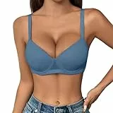 Generisch Klassische BHS für Damen, volle Abdeckung, Körbchengröße, Bügel-BHS für Frauen, Push-Up-BH (Blue, 75B)