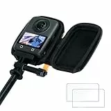 CYNOVA Tasche für DJI OSMO 360,OSMO 360 Tragetasche für DJI OSMO 360 Zubehör,Displayschutzfolie für DJI Osmo 360 (2er Pack),9H Härte Gehärtetes Glas Doppelschutz Hartschale Tragetasche Schutzhülle