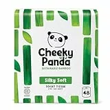 The Cheeky Panda Bambus Toilettenpapier 3-Lagig Großpackung | 48 Rollen x 200 Blatt | Klopapier Plastikfrei Verpackt | Eco WC Papier
