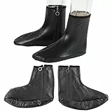 Hztyyier Muslimische Socken, Wasserdichte PU-Leder-Reißverschluss-Socken Islamische Thermische Gebets-Wintersocken für Männer und Frauen, 36-41