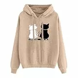 datuhao Damen Tunika Langarm elegant Pullover,Hoodie Damen Kapuzenpullover Langarm Winter Klamotten Zipper Baumwoll Fleece Sweatshirt Comfy Cropped Streetwear Y2K Ausgefallene Outfits