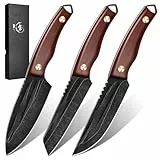 Smith Chu messerset, 3-teiliges Küchenmesser set,gefertigt aus hochwertigem 5Cr15MoV-Kohlenstoffstahl, Scharfe Küchenmesser, Profi Kochmesser für Fleisch, Gemüse, ideal als Geschenk für Männer