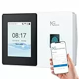 NGTeco TC2 Cloud Zeiterfassung mit 2.4/5GHz WLAN, 5 RFID-Karten, Fingerabdruck, Fernbedienungs-Software, iOS/Android App, Keine monatlichen Gebühren