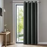 Deconovo Blickdichte Gardinen mit Ösen Verdunkelungsvorhänge Wohnzimmer Dicke Thermogardine Kälteschutz warm Hitzeschutz, 229x132 cm(HöhexBreite), Dunkelgrau, 1 Stück